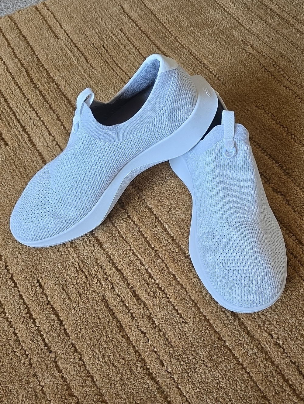 allbirds Men's White Slip-On Knit Sneakers